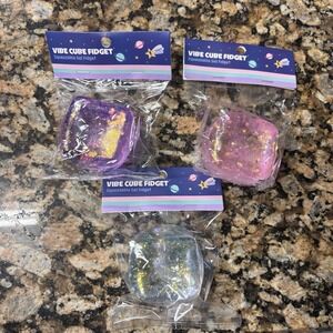 Merkury Innovations Vibe Cube Fidget PURPLE PINK BLUE Stress Squishy Squeeezy